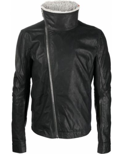 Asymetrická kožená bunda Rick Owens černá