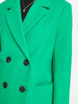 Пальто на пуговицах Stradivarius зеленое