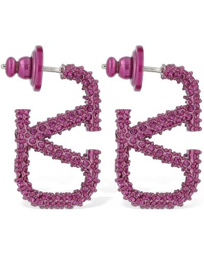 Σκουλαρίκια με πετραδάκια Valentino Garavani ροζ