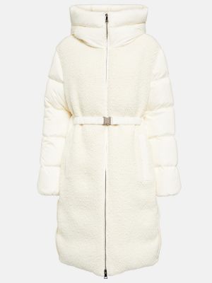 Péřový kabát Moncler bílý