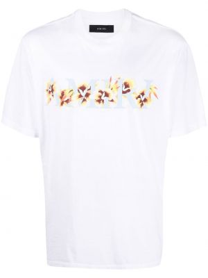 Raštuotas gėlėtas marškinėliai Amiri balta