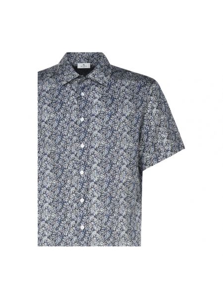 Camisa de algodón con estampado con estampado tropical Etro azul