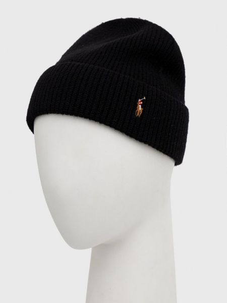 Черная шерстяная шапка Polo Ralph Lauren