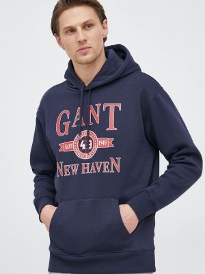 Hoodie s kapuljačom Gant plava