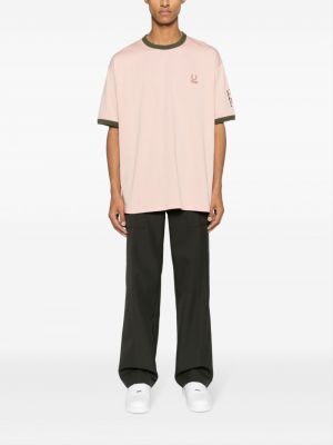 Bavlněné tričko Raf Simons X Fred Perry růžové