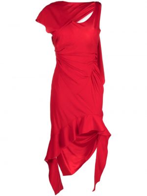 Asymetrické večerní šaty Commission červené