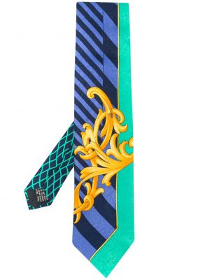 Corbata con estampado Versace Pre-owned azul