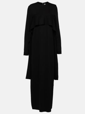 Dolga obleka z draperijo Toteme črna