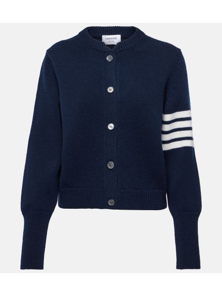 Woll strickjacke Thom Browne blau