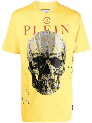 Kısa baskılı tişört Philipp Plein sarı