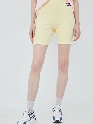Панталон с висока талия Tommy Jeans жълто