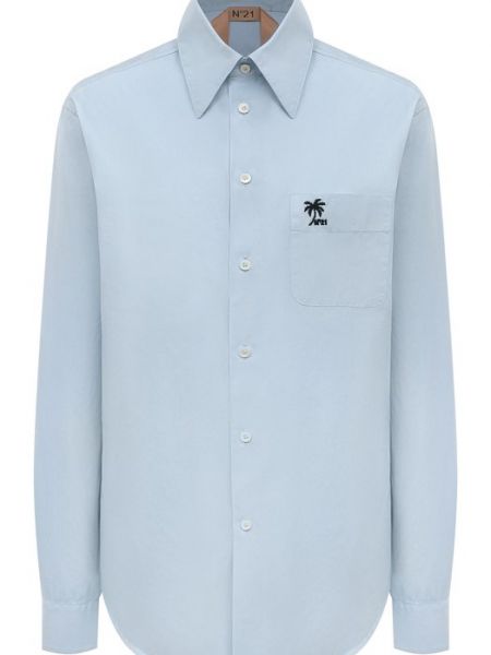 Голубая хлопковая рубашка N21