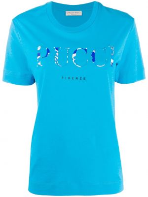 Camiseta con estampado Emilio Pucci azul