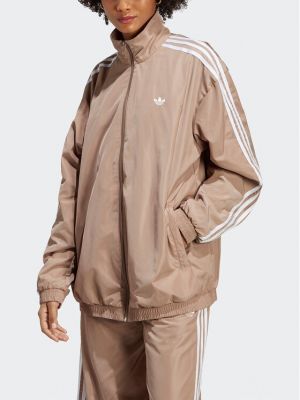Prijelazna jakna sa dugačkim rukavima oversized bootcut Adidas Originals bijela