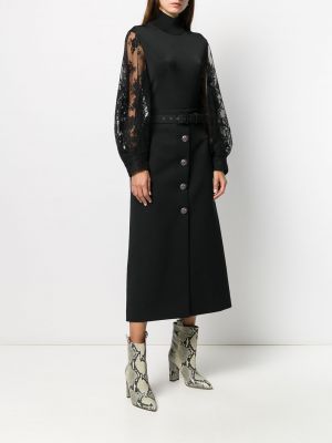 Midi sukně s knoflíky Givenchy černé