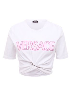 Белая хлопковая футболка Versace