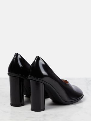 Кожени полуотворени обувки от лакирана кожа Bottega Veneta черно