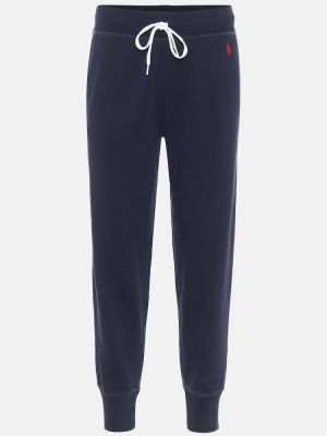 Памучни спортни панталони Polo Ralph Lauren синьо