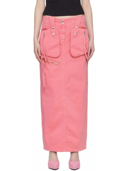 Розовая длинная юбка с вышивкой Blumarine