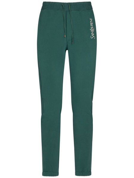 Pantalones de algodón Saint Laurent verde