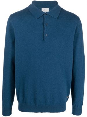 Kašmyro polo marškinėliai Woolrich mėlyna