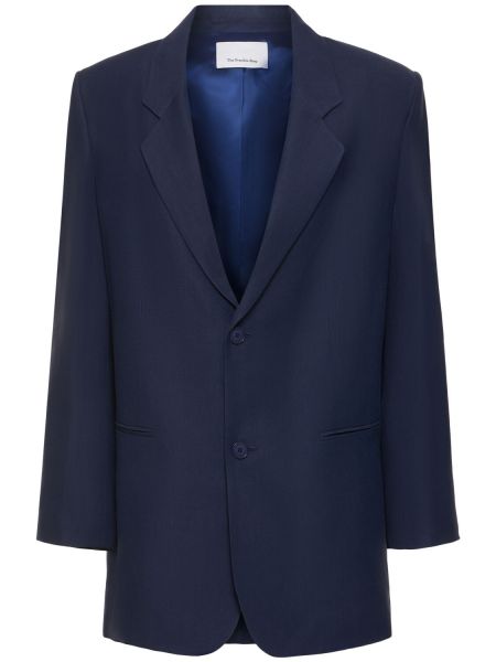 Viskose linned blazer The Frankie Shop blå