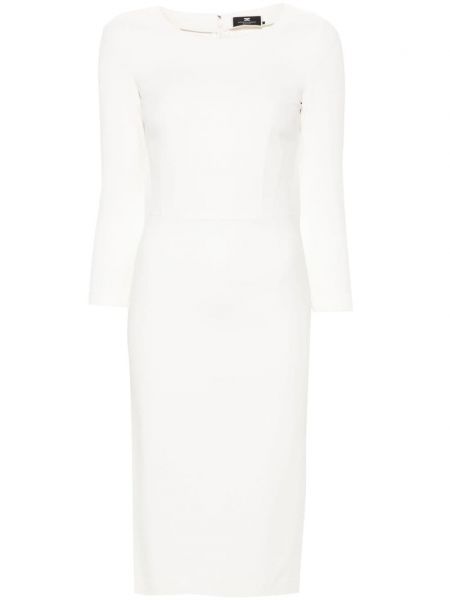 Μίντι φόρεμα από κρεπ Elisabetta Franchi λευκό