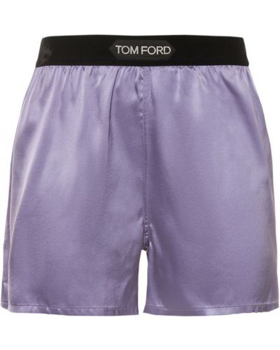 Pantaloncini di raso di seta Tom Ford viola