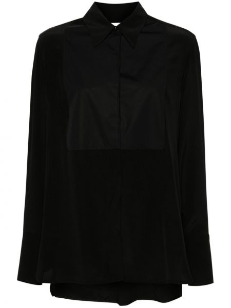 Копринена риза Victoria Beckham черно