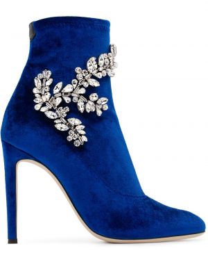 Krištáľové členkové topánky Giuseppe Zanotti modrá