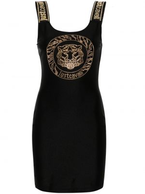 Tigrované mini šaty Just Cavalli čierna