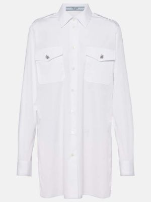 Camicia di cotone Prada bianco