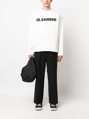 Bluza bawełniana z nadrukiem Jil Sander biała