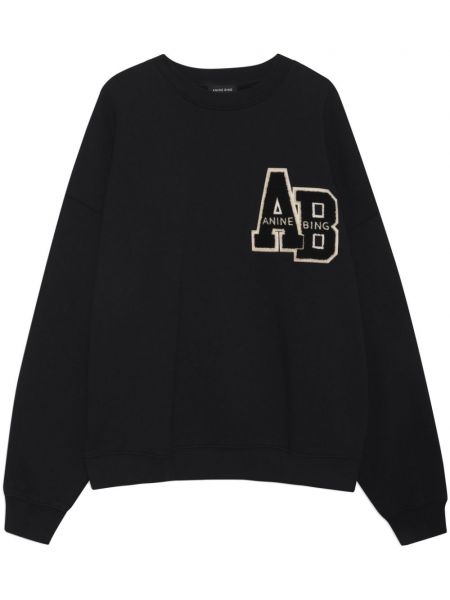 Pamučna dugi sweatshirt Anine Bing crna