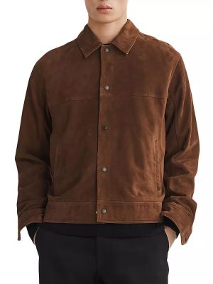 Замшевая кожаная куртка Rag & Bone коричневая