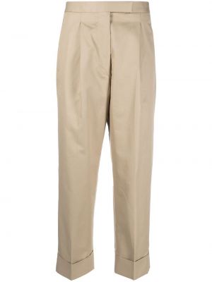 Proste spodnie bawełniane Thom Browne - beżowy