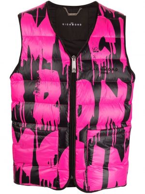 Trykt vest John Richmond rosa