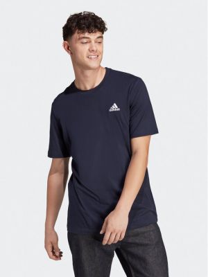 Тениска бродирана от джърси Adidas синьо