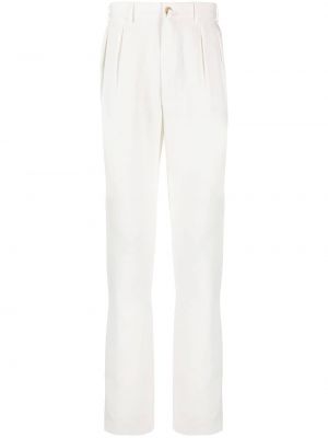 Pantalon chino plissé Canali blanc