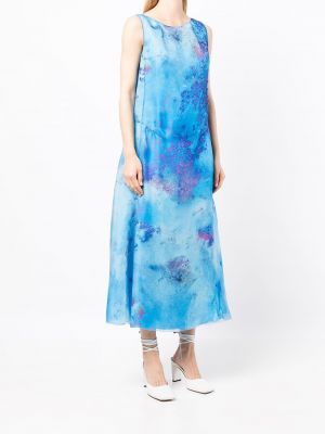 Hedvábné šaty Shiatzy Chen modré
