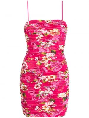 Sukienka mini w kwiatki L'agence - różowy