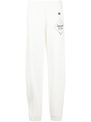 Pantalon de joggings à imprimé Wales Bonner blanc