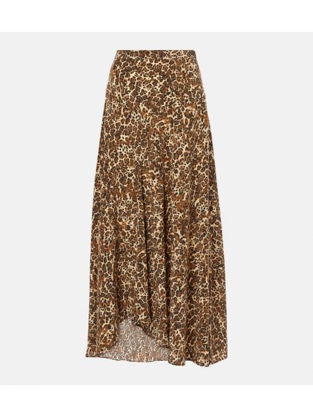 Leopard trykt silke maxi skjørt Isabel Marant brun