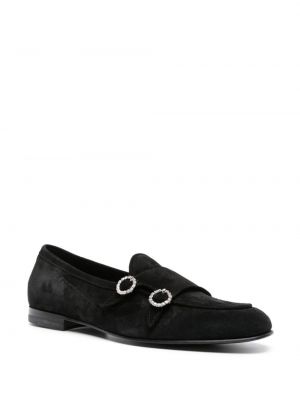 Semišové loafers Scarosso černé