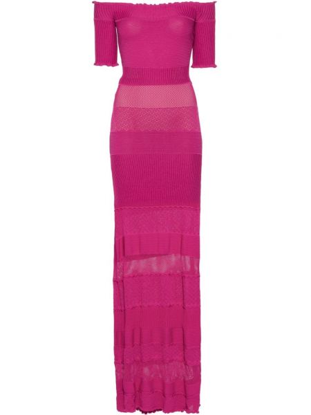 Πλεκτή μάξι φόρεμα Gemy Maalouf ροζ