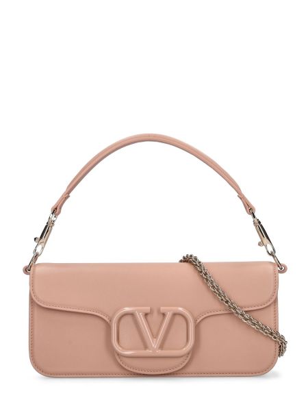 Bolso clutch de cuero Valentino Garavani rosa