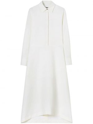 Βαμβακερή μάξι φόρεμα Jil Sander λευκό