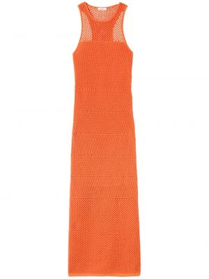 Bavlněné pletené šaty bez rukávů s kulatým výstřihem A.l.c. - oranžová