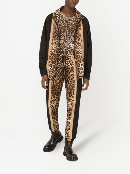 Pantalones de chándal leopardo Dolce & Gabbana negro