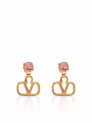 Boucles d'oreilles à boucle en cristal Valentino Garavani rose